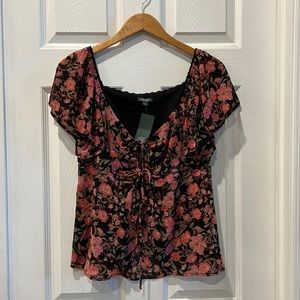 NWT Wild Fable Tie Front Floral Top